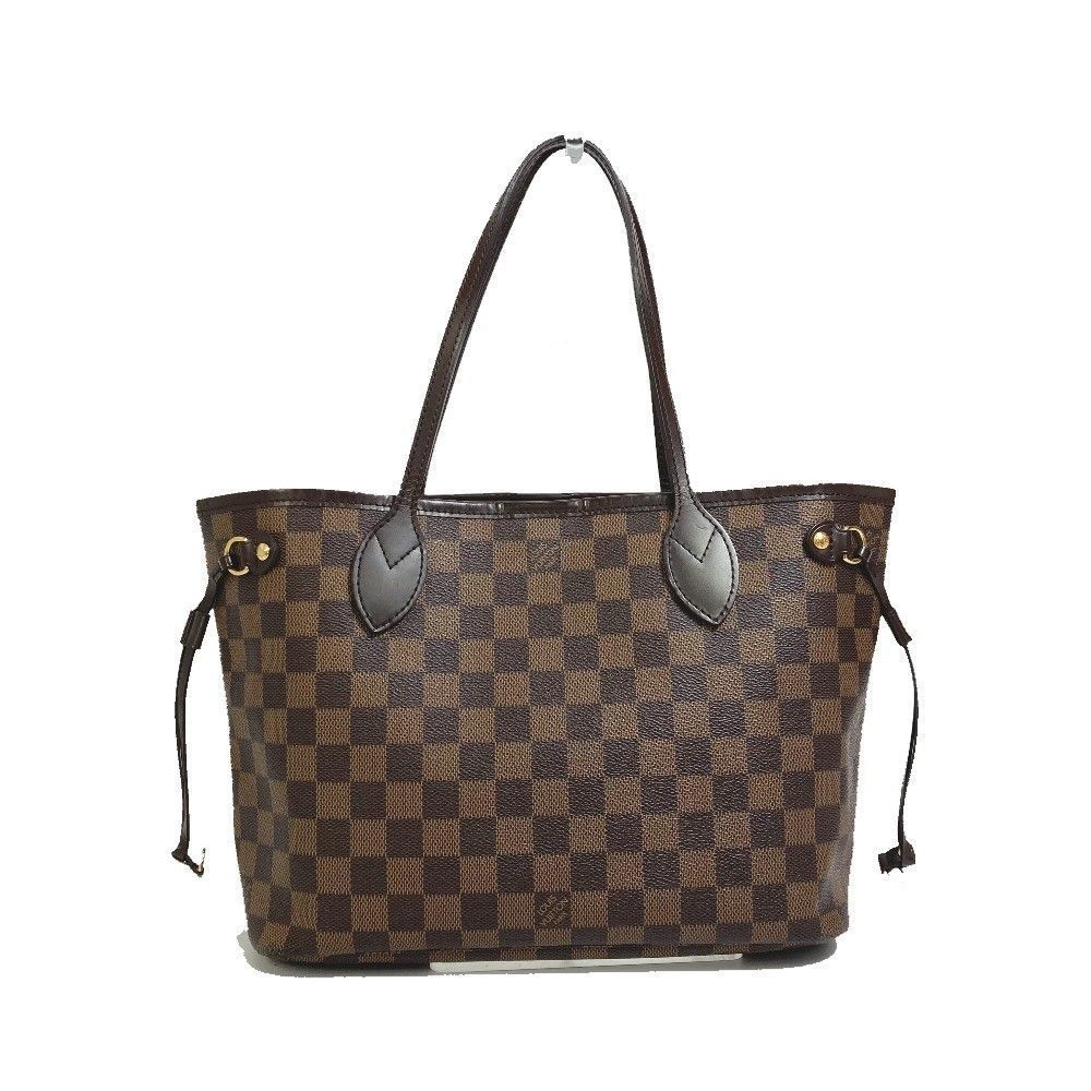 Louis Vuitton Neverfull Damier Canvas Damier Ebene Brown PM Tote Bag Handbag